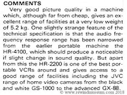 JVC HR-2200 EK portable VCR and tuner.